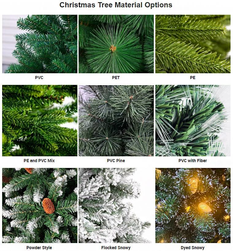 Premium Hinged Artificial Fir Christmas Tree with Foldable Stand Easy Assembly Green Color