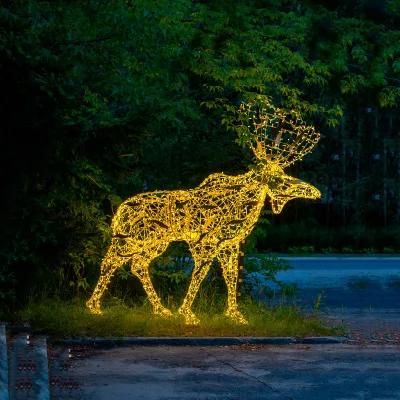 Factory Outdoor LED 3D Sculpture Baby Fawn/Deer Motif Christmas Light Plush Animals Reindeer Motif Light