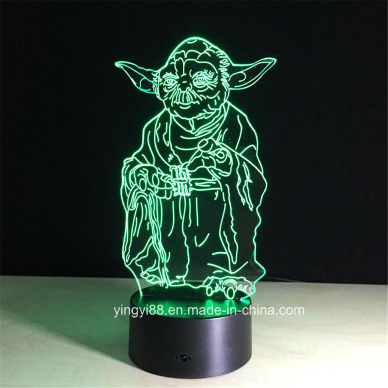 Newest Star Wars 3D Illusion Night Light Color Change Touch Switch Table Desk Lamp