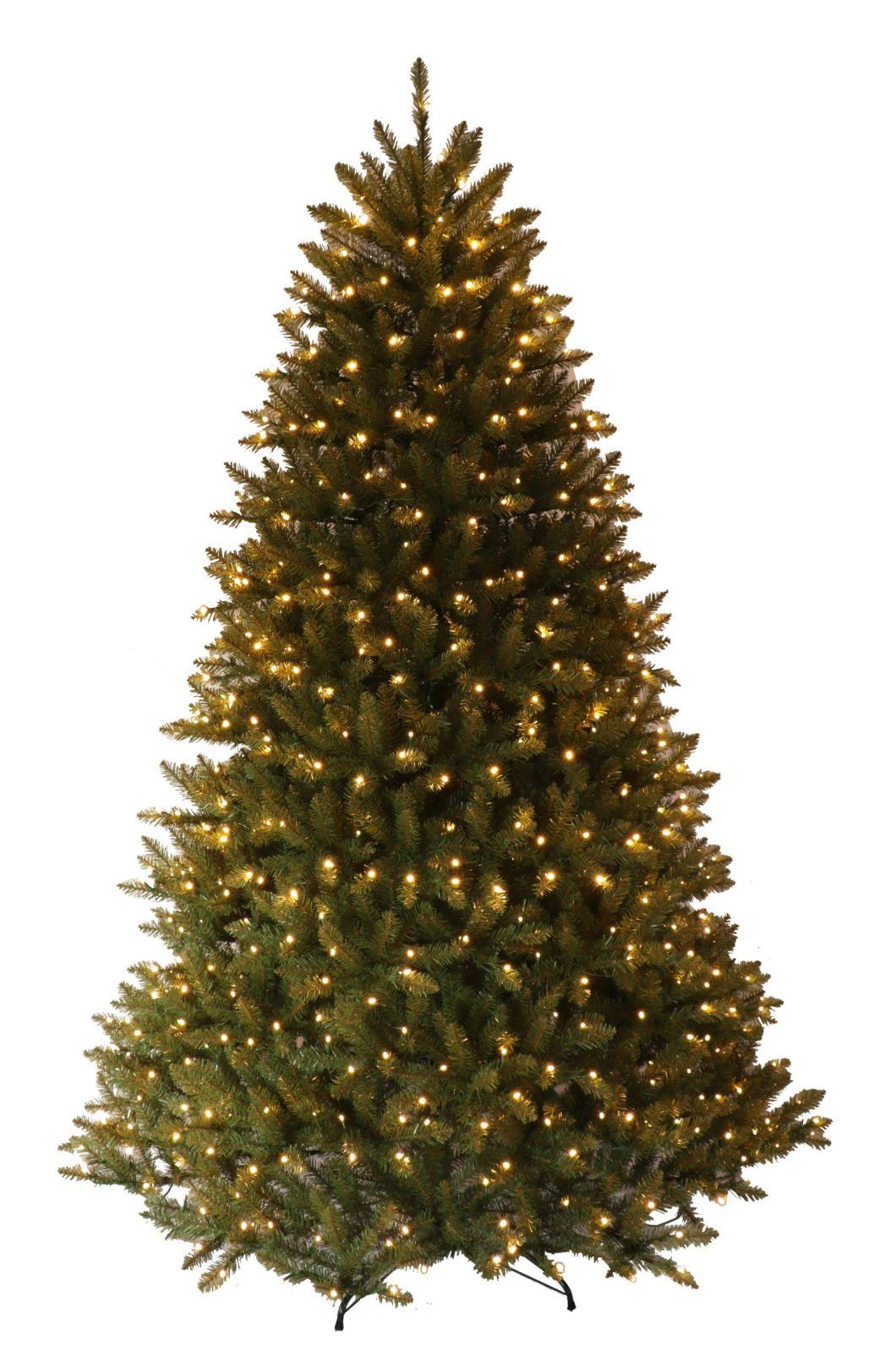 7FT Pre-Lit Green PVC Tips Christmas Tree, LED Lights