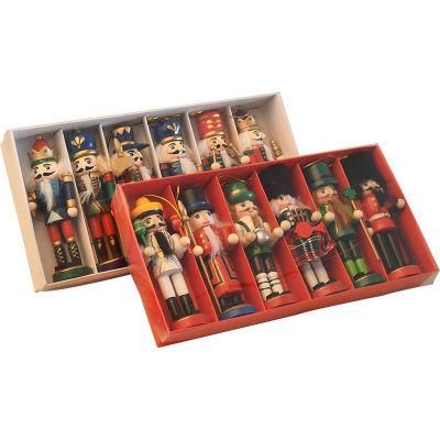 Nutcrackers Hanging Ornament Figures - Christmas Mini Wooden King and Soldier Nutcracker
