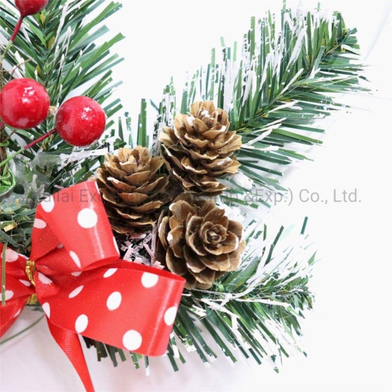 Metal Wire Circle Garland Hanging Decorative Wreath Pinecone Berry Wreath