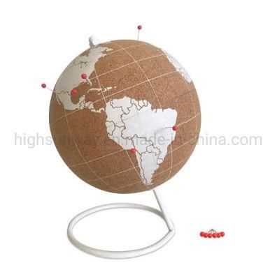 8 Inch Teaching Cork Globe with Push Pins Desktop Decoration Promotional Gift Office Decoration