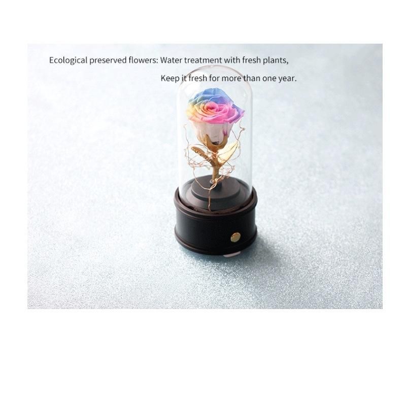 Rose Box Music Glass Cover Bluetooth Stereo Valentine′s Day Gift