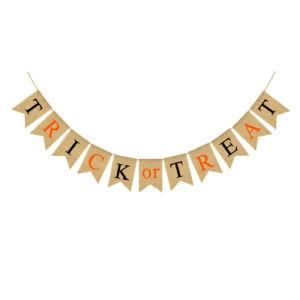 Trick or Treat Hanging Sign Garland Pennant Photo Booth Props for Halloween