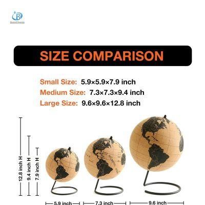 Hot Selling Customize Size Desk Decor Cork World Globe with Pin