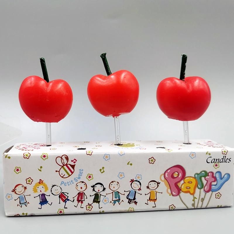 Cherry Shape Birthday Cake Decoration Candles Set for Party