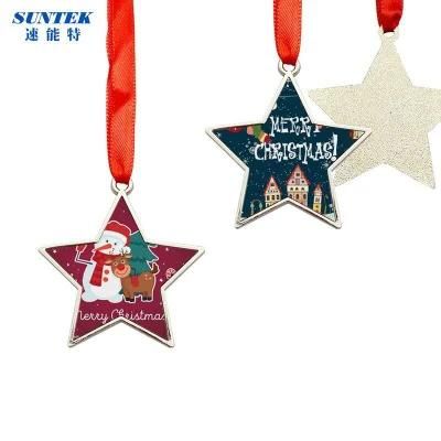 Sublimation Single-Side Metal Star Christmas Ornament