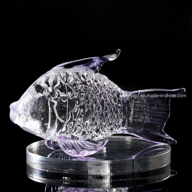 Souvenir Clear Crystal Fish Christmas Gifts with Five Colors