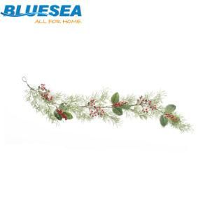 1.5m PE Snow Spray Christmas Cane Decorated with Pine Cones