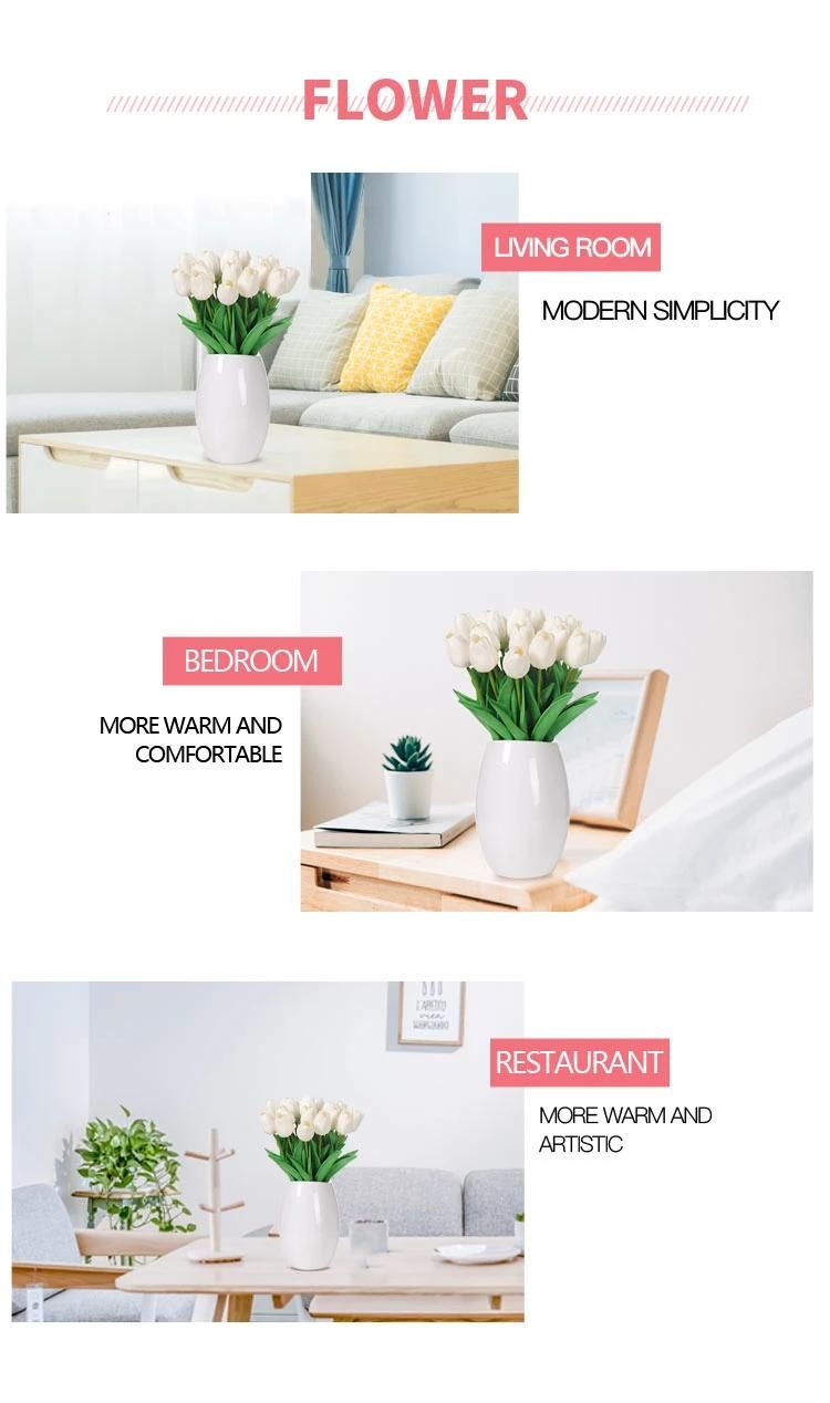 2021 Vlovelife Wholesale PE Real Touch Tulips Bouquet Home Office Wedding Decor Artificial Tulip Flowers