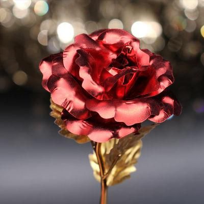 Valentine&prime;s Day Gift Rainbow Rose Galaxy Rose 24K Gold Rose Artificial Crystal Rose