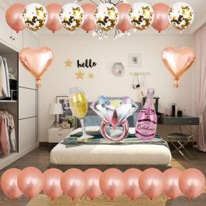 Rose Gold Aluminum Film Balloon Set Wedding Birthday Party Decorations