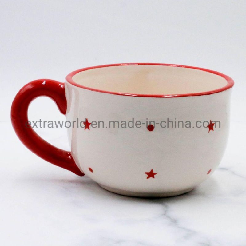 Wholesale Dolomite Ceramic Handmade Painting Christmas Coffee Cup