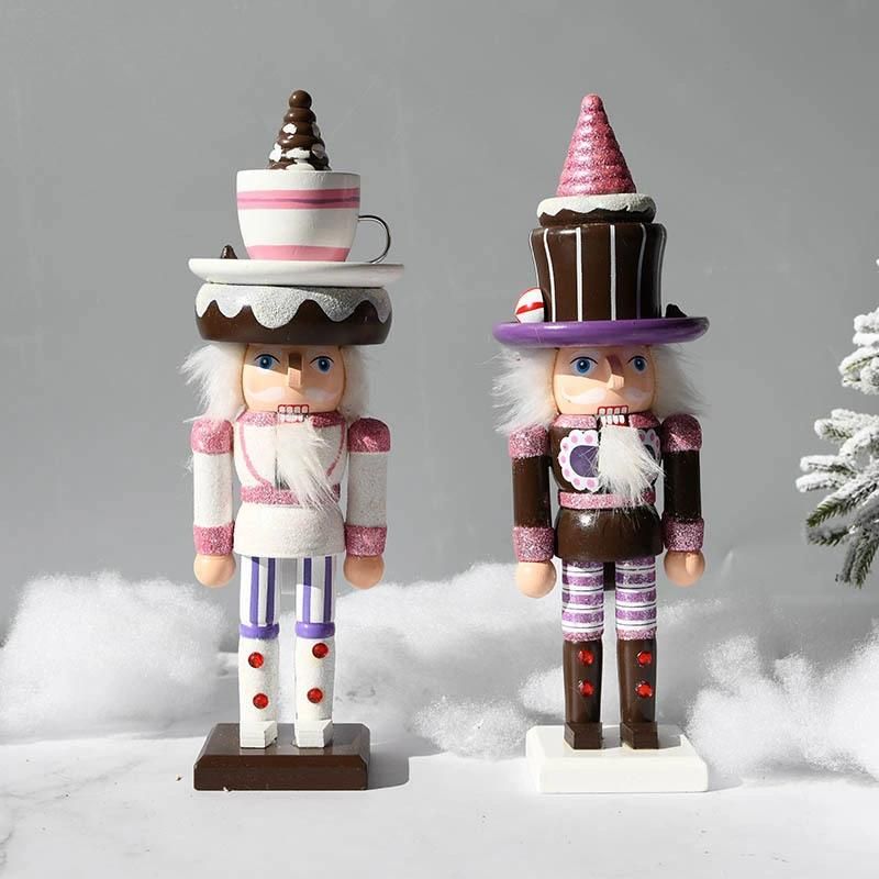 10" Ice Cream Wooden Nutcracker, Festive Christmas Decor for Tables