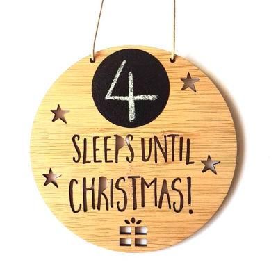 Sleeps Until Christmas Bamboo Christmas Home Decoration Christmas Wall Sign