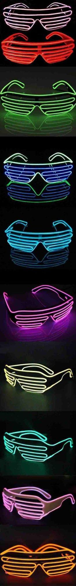 Gift Colorful LED Neon Glowing Light EL Wire Party Glasses