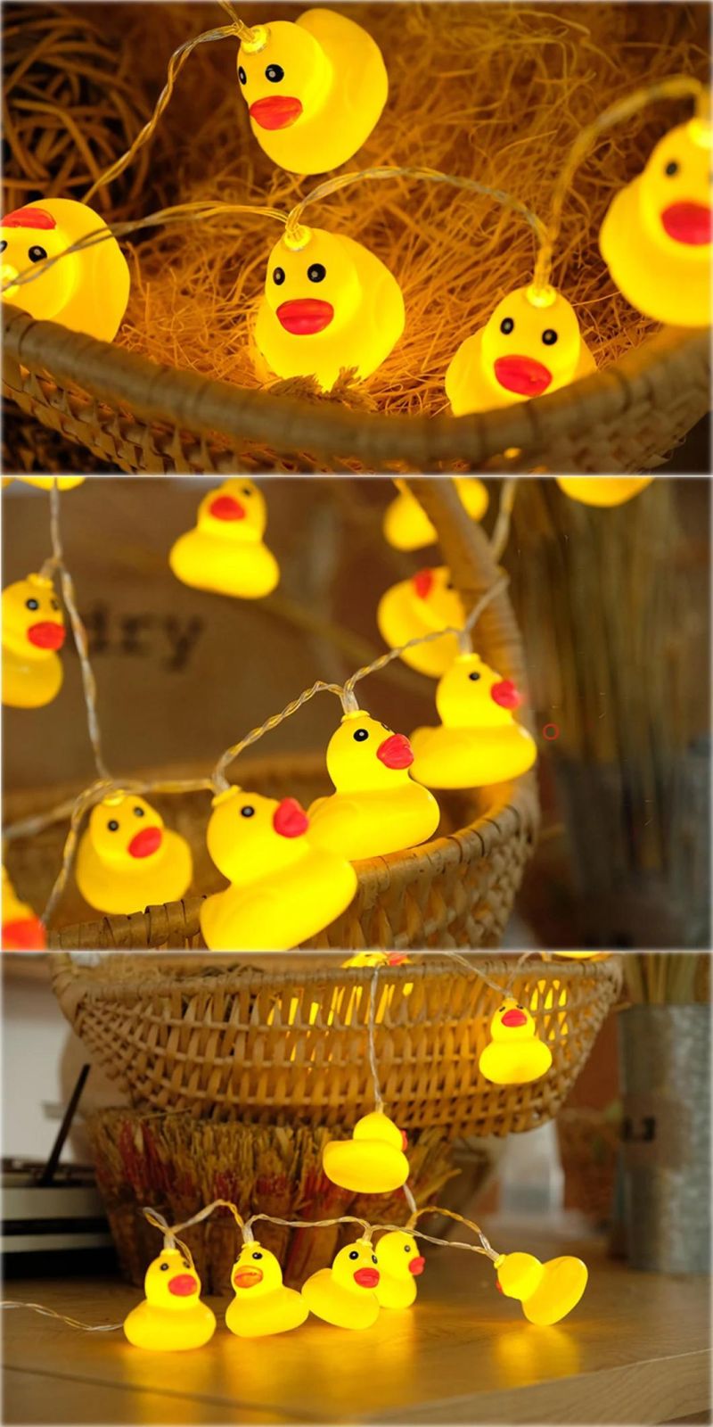 Mini Yellow Duck LED String Light Glow Indoor Outdoor