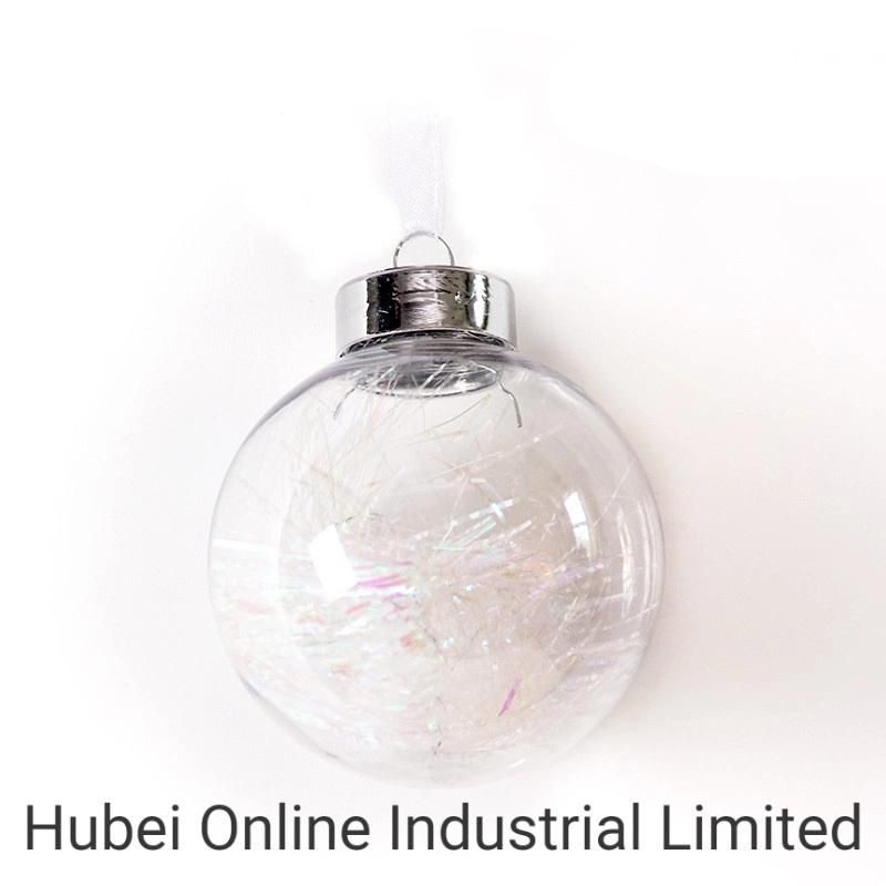 8cm 22g New Design Clear Plastic Christmas Balls Ornament