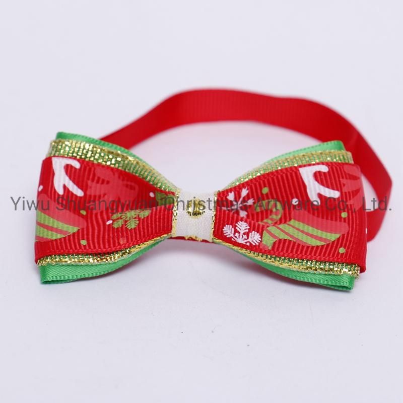 Christmas Pet Supplies Bowknot for Holiday Wedding Party Decoration Supplies Hook Ornament Craft Gifts