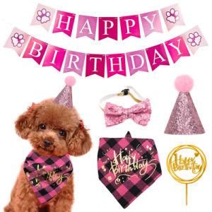 Cat and Dog Birthday Party Banner Scarf Hat Decoration Props Holiday Supplies