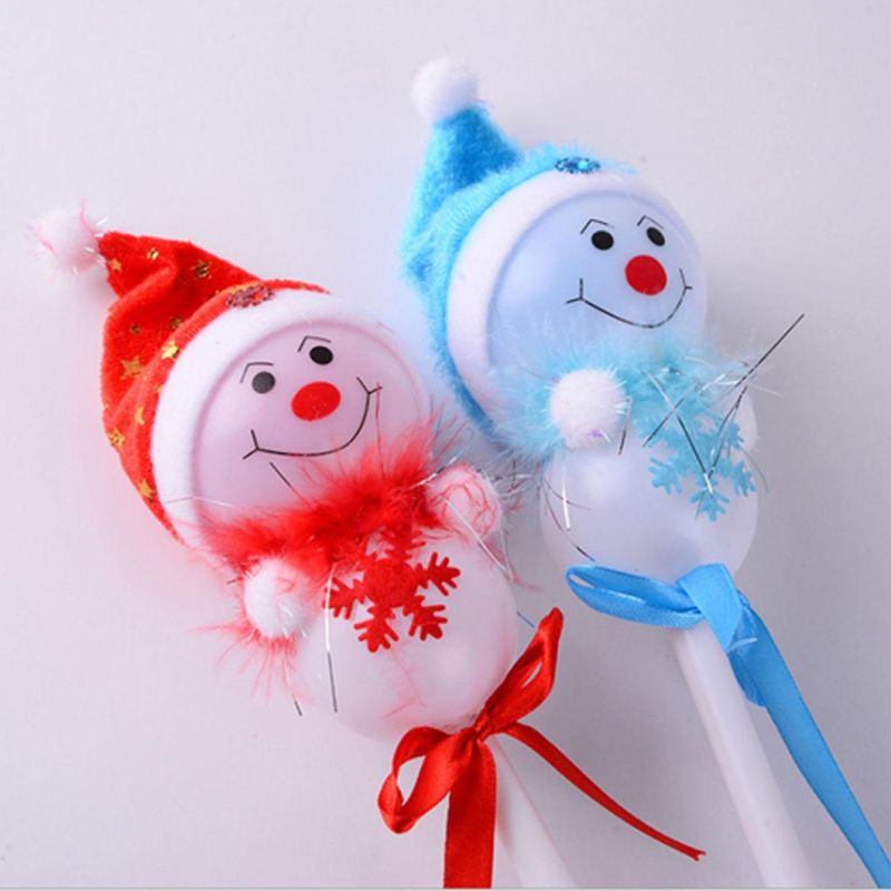 Christmas LED Light up Sticks Snowman Flashing Wand Luminous Toys