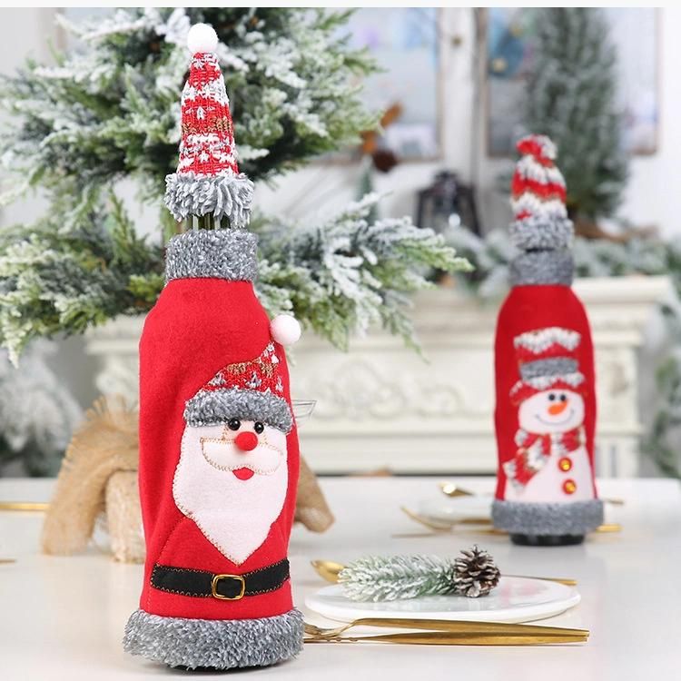 Christmas Wine Bottle Cover Decorations for Home Table Decor Xmas