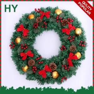 50cm PVC Christmas Wreath with Ornaments for Holiday Gifts