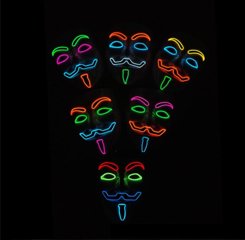 Four Colors V for Vendetta Halloween Rave Mask