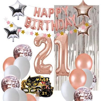 21st Birthday Foil Curtain Party Decorationsshowsea Happy Birthday Foil Balloon Banner for Girls Sets