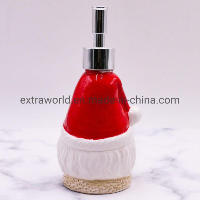 Hot Sale Christmas Santa Shape Ceramic Bathroom Accessory