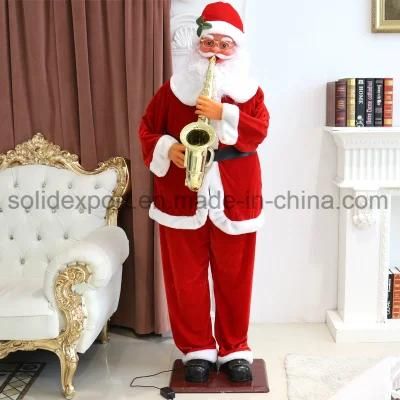 1.8m Electric Saxophone Music Dancing Santa Claus Christmas Decoration