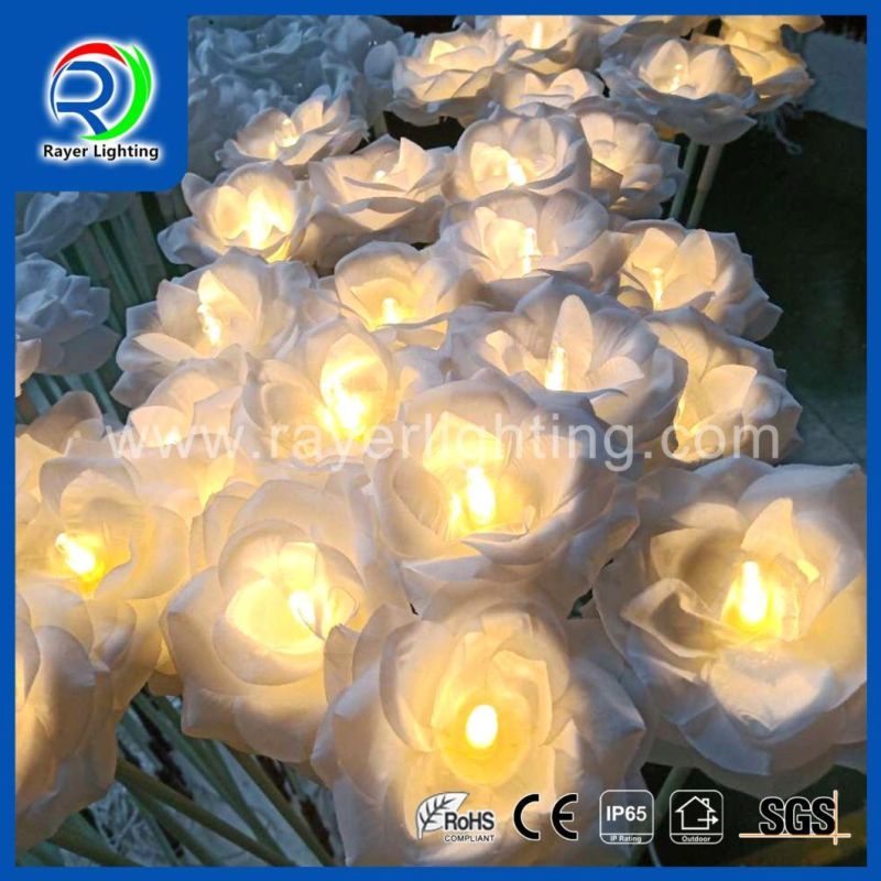 1.7cm Rose Garden Decoration LED Rose Light Christmas Lights
