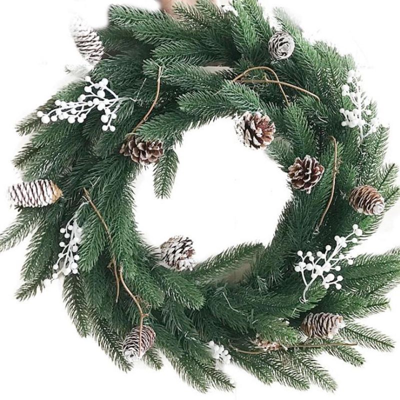 OEM ODM 60cm Dia Christmas Wreath with Snow for Christmas