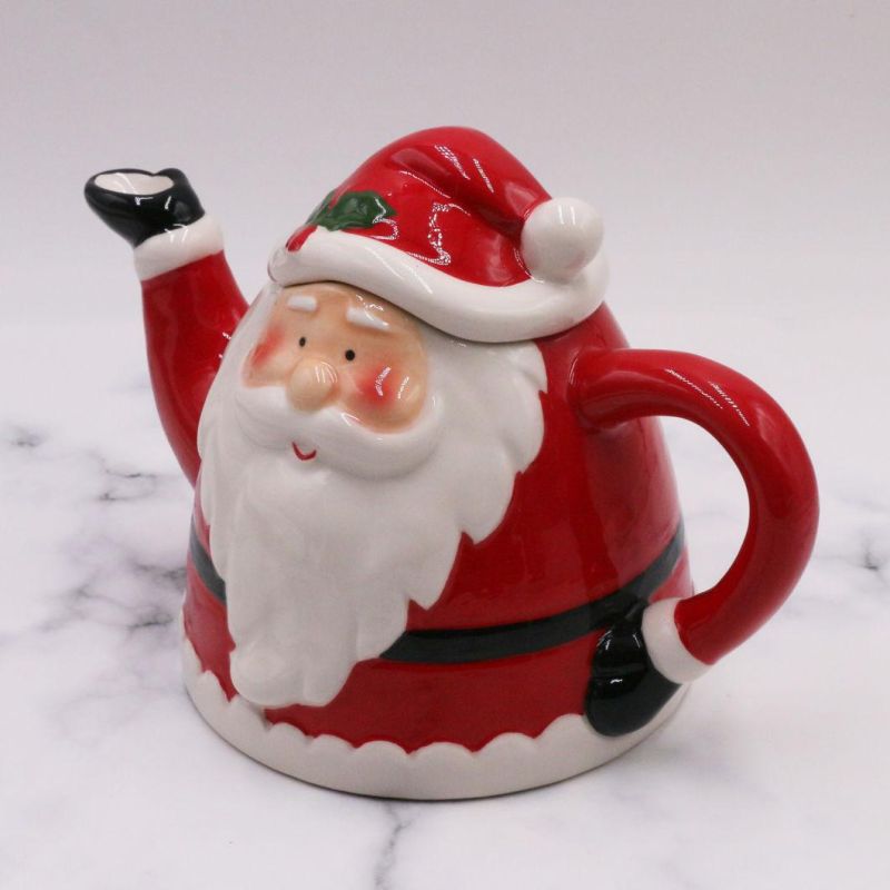 Wholesale Santa Teapot Lovely Christmas Gift Ceramic Tea Pot