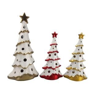 Ceramic Plating Christmas Tree with LED Light for Home Decoration
