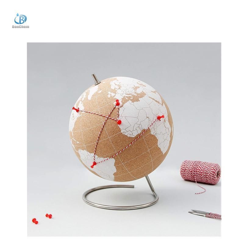 Hot Selling Black Rotating Natural Color Cork World Globe for Home Decoration