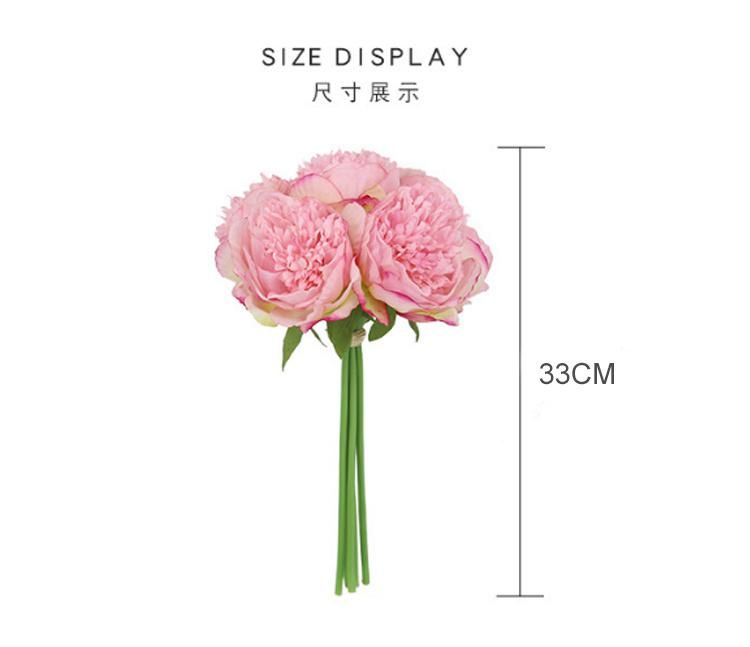 Hot Sale Artificial Silk Peony Bouquets Wedding Home Decoration