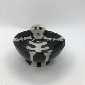 Halloween Ceramic Candy Bowl Ceramic Dolomite Creative Skull Ceramic Bowl