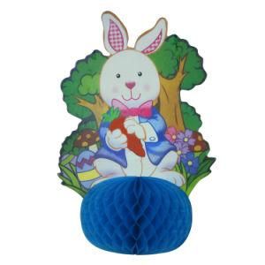 Umiss Paper Blue Honeycomb Ball Rabbit Desktop Decoration for Easter