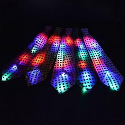 Novelty Sequins Light up Tie Flashing LED Neck Tie