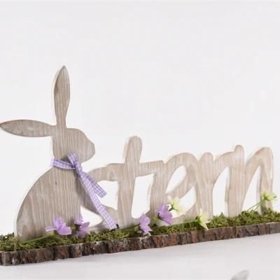 New Design Rabbit Decor Bunny Wooden Sign Easter Decoration
