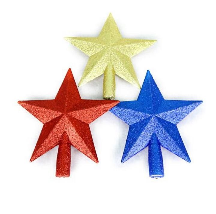 Plastic Powder Christmas Tree Decoration Pendant Accessories Top Star