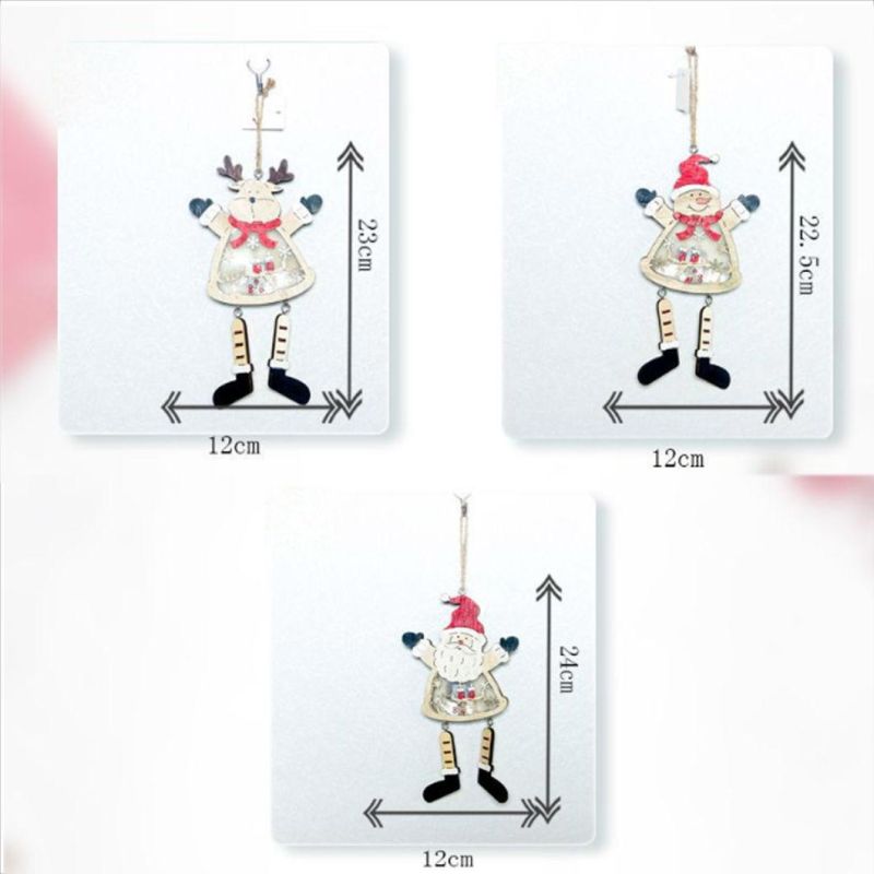 LED Light up Christmas Wooden Pendant Decoration
