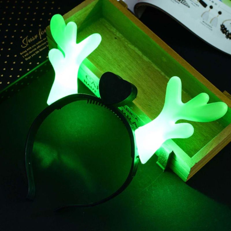 LED Reindeer Antler Headband Light up Deer Horns Hair Hoop