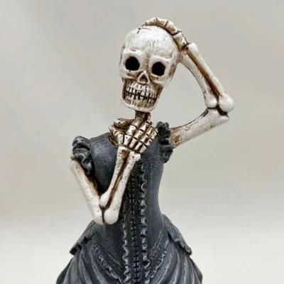 New Design Customized Gothic Scary Skull Figurine Polyresin Halloween Decoration and Gift