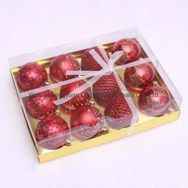 Set of 12 PCS Plastic Christmas Bauble for Decoration