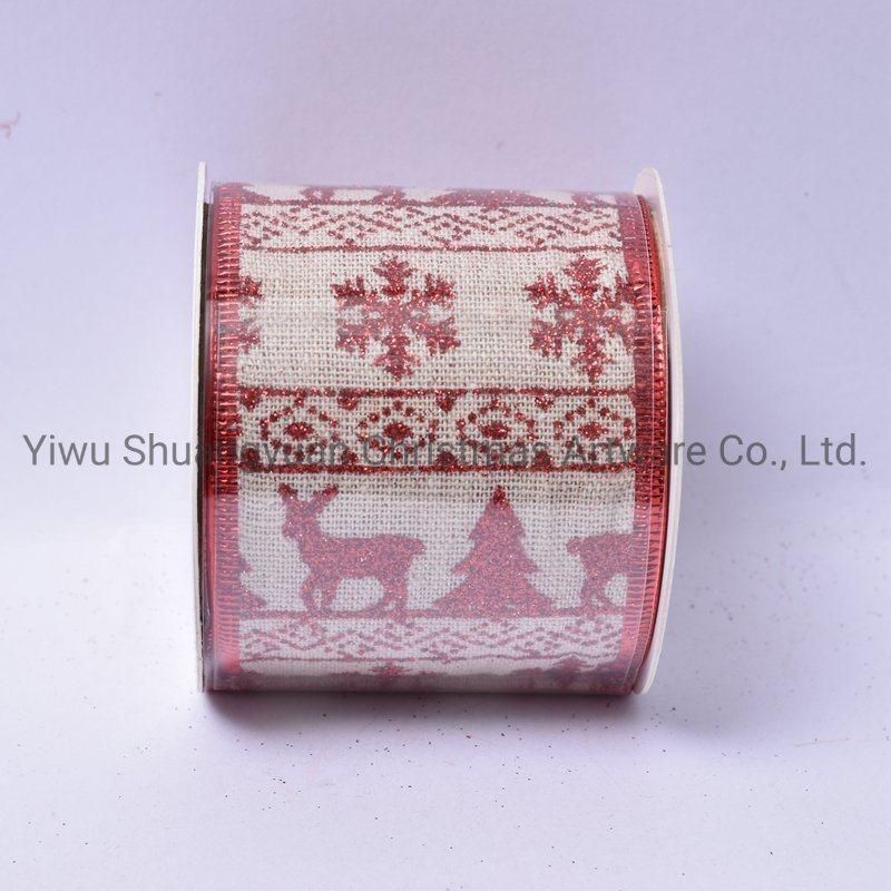 Christmas Ribbon Decor for Holiday Wedding Party Decoration Supplies Hook Ornament Craft Gifts