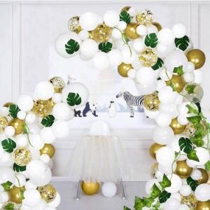 124 Pieces Jungle Theme Party Balloons Golden Latex Balloons Vine Decoration