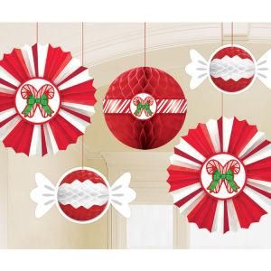 Umiss Paper Fan Honeycomb 3D Hanging Decorations for Christmas Party Decoration